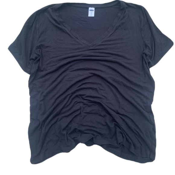 💛 Old Navy Luxe Black V-Neck Tee Shirt - Size S - Picture 1 of 6